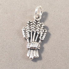 Load image into Gallery viewer, WHEAT BARLEY or RYE .925 Sterling Silver Charm Pendant Grain Farm Crop ga28