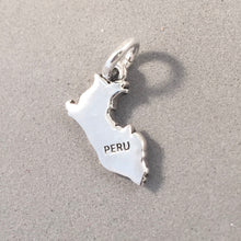 Load image into Gallery viewer, PERU MAP .925 Sterling Silver Charm Pendant Lima Cuzco South America Country Souvenir ct18-pu