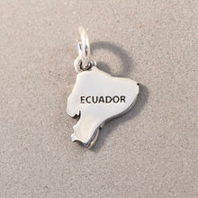 Load image into Gallery viewer, ECUADOR MAP .925 Sterling Silver Charm Pendant Quito Galapagos South America Country Souvenir ct18-ec