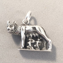 Load image into Gallery viewer, ROMULUS &amp; REMUS .925 Sterling Silver 3-D Charm Pendant Statue Europe Rome Italy  Souvenir ti35