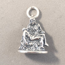 Load image into Gallery viewer, PIETA .925 Sterling Silver 3-D Charm Pendant Sculpture Vatican Rome St. Peters Basilica Virgin Mary ti36