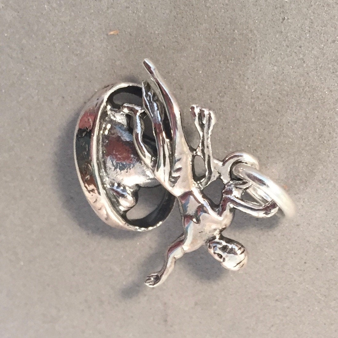 PROMETHEUS FOUNTAIN .925 Sterling Silver Charm Pendant Rockefeller Cen ...