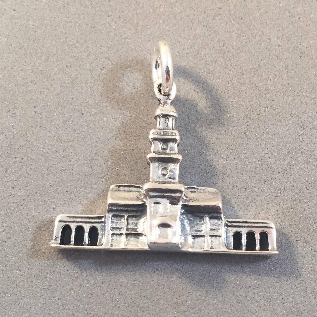 INDEPENDENCE HALL .925 Sterling Silver Charm Pendant Philadelphia Pennsylvania TU37