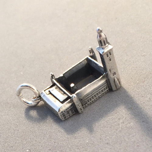 STOCKHOLM STADSHUS .925 Sterling Silver 3-D Charm Pendant Sweden City Hall Courtyard Travel Souvenir tn03