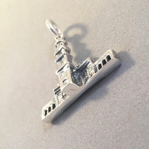 INDEPENDENCE HALL .925 Sterling Silver Charm Pendant Philadelphia Pennsylvania TU37