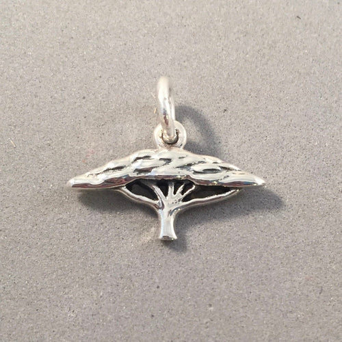 SERENGETI .925 Sterling Silver Charm Pendant Acacia Tree Africa National Park Safari Savannah Travel Souvenir tz10