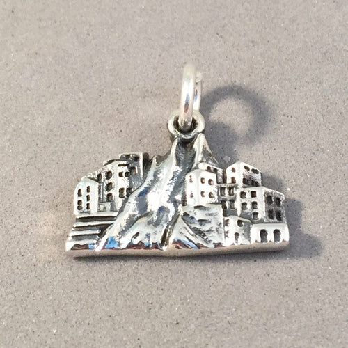 CINQUE TERRE .925 Sterling Silver Charm Pendant Vernazza Monterosso al Mare Italy Europe Landmark Travel Souvenir ti43