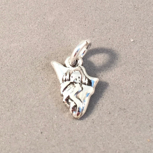 TUSCANY .925 Sterling Silver Charm Pendant Italian Countryside Map Shape Rolling Hills Europe Landmark Travel Souvenir ti40