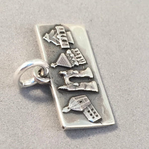 AMALFI COAST .925 Sterling Silver Charm Pendant Positano Borgodi Furore Ravello Italy Europe Landmark Travel Souvenir ti39