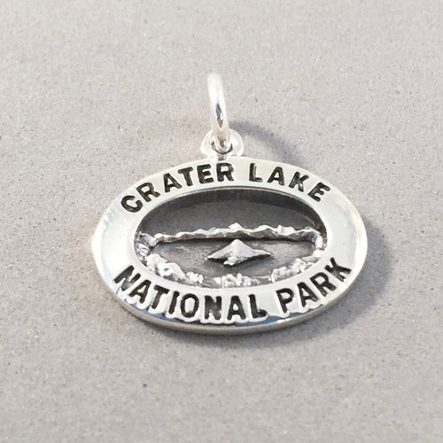 CRATER LAKE .925 Sterling Silver Charm Pendant Oregon National Park NP73