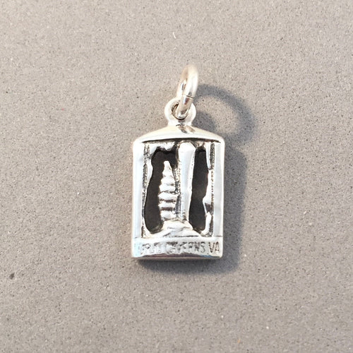 LURAY CAVERNS .925 Sterling Silver 3-D Charm Pendant Cave Virginia Travel Souvenir tu23