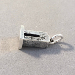 JAMESTOWN Old Church Tower .925 Sterling Silver 3-D Charm Pendant Historic Virginia Travel Souvenir tu49