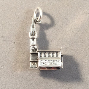 OLD NORTH CHURCH .925 Sterling Silver 3-D Charm Pendant Boston Massachusetts tu51