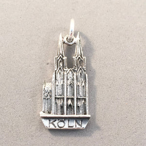 KOLN CATHEDRAL .925 Sterling Silver Charm Pendant Double Sided Europe Germany Cologne Church tg17