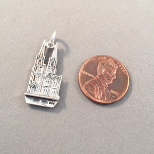 KOLN CATHEDRAL .925 Sterling Silver Charm Pendant Double Sided Europe Germany Cologne Church tg17