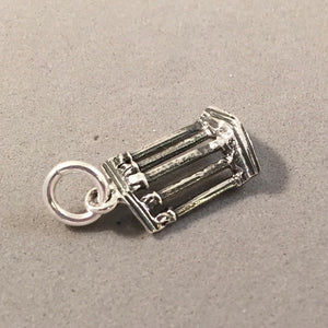 CORINTH RUINS .925 Sterling Silver 3-D Charm Pendant Columns Athens Greece Greek Roman Rome Athens tk06