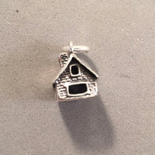 Load image into Gallery viewer, CABIN .925 Sterling Silver Small 3-D Charm Pendant Home Sweet Home Cottage Country Realtor hm25