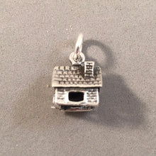 Load image into Gallery viewer, CABIN .925 Sterling Silver Small 3-D Charm Pendant Home Sweet Home Cottage Country Realtor hm25