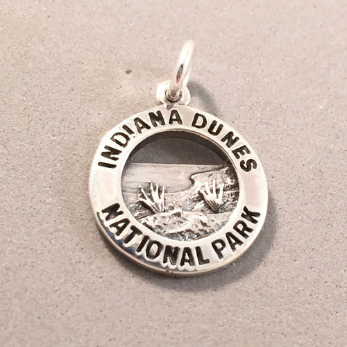 INDIANA DUNES National Park .925 Sterling Silver Charm Pendant Souvenir np59
