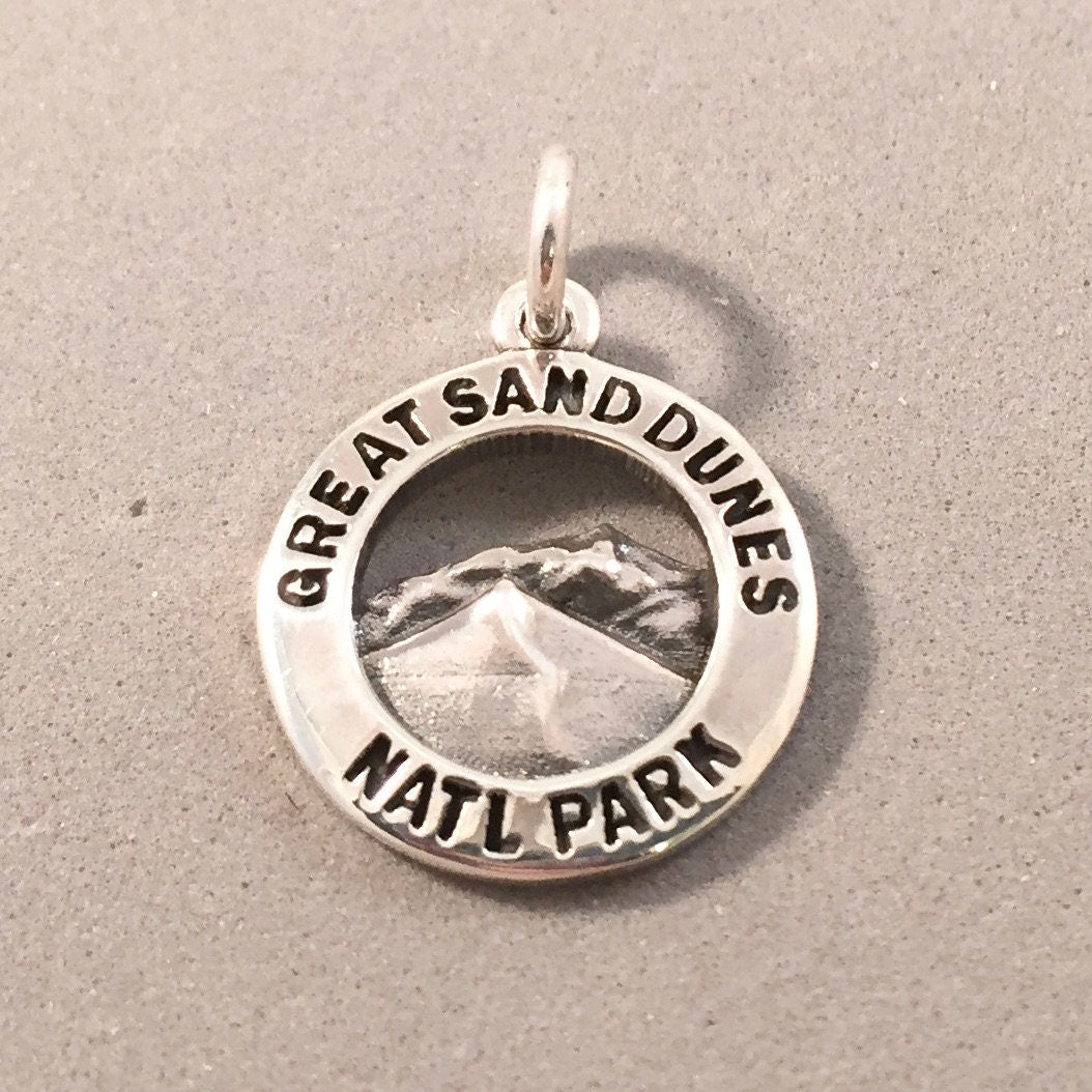 GREAT SAND DUNES National Park .925 Sterling Silver Charm Pendant Colorado Souvenir  np37