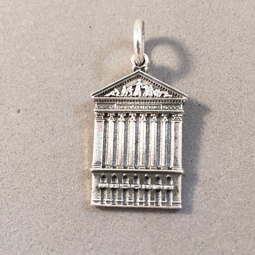 STOCK EXCHANGE BUILDING .925 Sterling Silver Charm Pendant Landmark New York City Manhattan Travel TY14