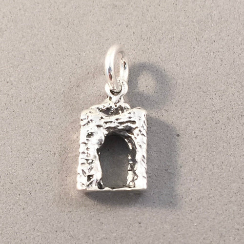 NATURAL BRIDGE .925 Sterling Silver 3-D Charm Pendant Virginia State Park Travel Souvenir tu45