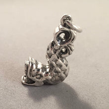 Load image into Gallery viewer, SEA SERPENT .925 Sterling Silver 3-D Charm Pendant Monster Fish Statue Detailed Fantasy Fairytale Mythical Animal Chinese nt61