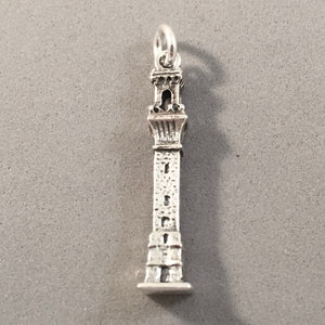 PILGRIM MONUMENT .925 Sterling Silver Charm Pendant Provincetown Massachusetts Cape Cod Tower Souvenir Tourist tu44