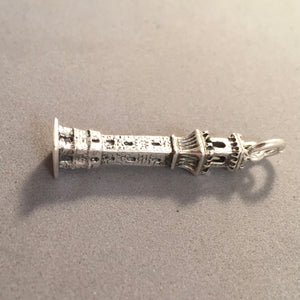 PILGRIM MONUMENT .925 Sterling Silver Charm Pendant Provincetown Massachusetts Cape Cod Tower Souvenir Tourist tu44