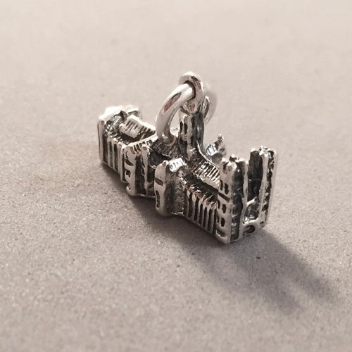 CANTERBURY CATHEDRAL .925 Sterling Silver 3-D Charm Pendant United Kingdom Church England British Kent Souvenir tb39