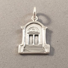 Load image into Gallery viewer, FRONT DOOR .925 Sterling Silver Small Charm Pendant Brownstone Apartment Building Porch Stairs House Home Real Estate hm05