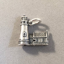 Load image into Gallery viewer, HECETA HEAD LIGHTHOUSE .925 Sterling Silver Charm Pendant Oregon Coast Beach Pacific Ocean Florence nw26