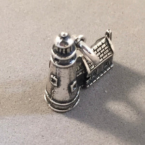 HECETA HEAD LIGHTHOUSE .925 Sterling Silver Charm Pendant Oregon Coast Beach Pacific Ocean Florence nw26