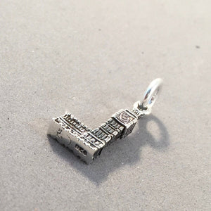 BIG BEN at Westminster Palace .925 Sterling Silver Small 3-D Charm Pendant Clock Tower London UK England tb38