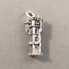 Load image into Gallery viewer, CASTLE TOWER .925 Sterling Silver 3-D Charm Pendant Scotland Ireland England UK Turret Souvenir tb34