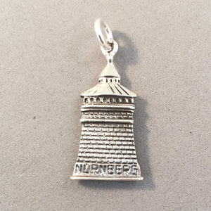 NURNBERG CASTLE .925 Sterling Silver Charm Pendant Europe Germany Nuremberg Tower Souvenir tg16
