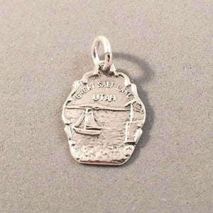 GREAT SALT LAKE .925 Sterling Silver Charm Pendant City Utah Souvenir tw12