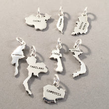 Load image into Gallery viewer, GUATEMALA MAP .925 Sterling Silver Charm Pendant Country Central America Souvenir ct18-GT