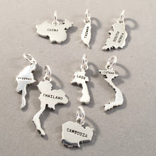 Load image into Gallery viewer, NORWAY MAP .925 Sterling Silver Charm Pendant Country Europe Oslo Bergen Tromso Souvenir ct18-NO