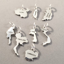 Load image into Gallery viewer, NEW ZEALAND MAP .925 Sterling Silver Charm Pendant Country Auckland Queenstown Christchurch Souvenir ct18-nz