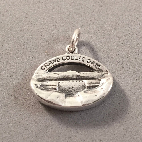 GRAND COULEE DAM .925 Sterling Silver Charm Pendant Washington nw24