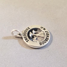 Load image into Gallery viewer, THEODORE ROOSEVELT National Park .925 Sterling Silver 3-D Charm Pendant Teddy North Dakota np33