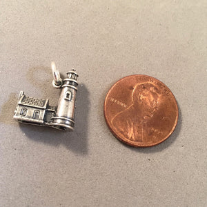 HECETA HEAD LIGHTHOUSE .925 Sterling Silver Charm Pendant Oregon Coast Beach Pacific Ocean Florence nw26