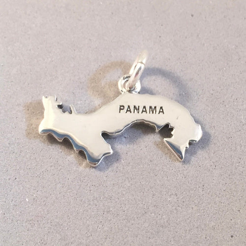 PANAMA MAP .925 Sterling Silver Charm Pendant Central America City Canal Colon Capira Country Souvenir ct18-pn