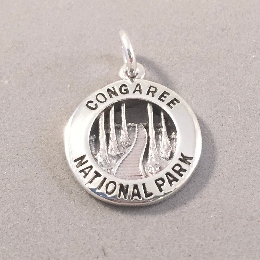 CONGAREE National Park .925 Sterling Silver Charm Pendant South Carolina Souvenir np56