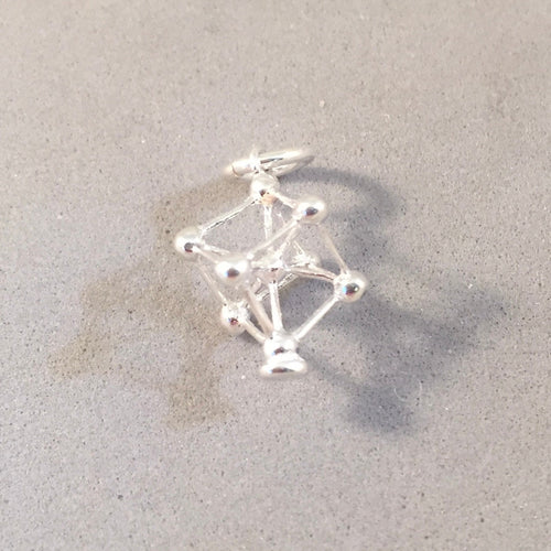 ATOMIUM .925 Sterling Silver Small Light Charm Pendant Brussels Belgium Europe Landmark Monument Travel New td15
