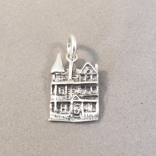 VICTORIAN HOUSE .925 Sterling Silver Charm Pendant Multi level 2 3 Story Home Sweet Home Realtor Real Estate For Sale New hm01