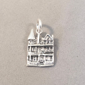 VICTORIAN HOUSE .925 Sterling Silver Charm Pendant Multi level 2 3 Story Home Sweet Home Realtor Real Estate For Sale New hm01