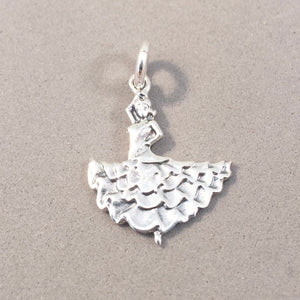 FLAMENCO DANCER .925 Sterling Silver Charm Pendant Andalusia Spain Spanish Barcelona Madrid Tourist Travel Souvenir New tp09