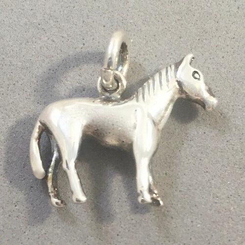 Sale!!! HORSE 3-D .925 Sterling Silver Charm Pendant Pony Mare Stallion Equestrian Dressage Cowboy Riding sl74e